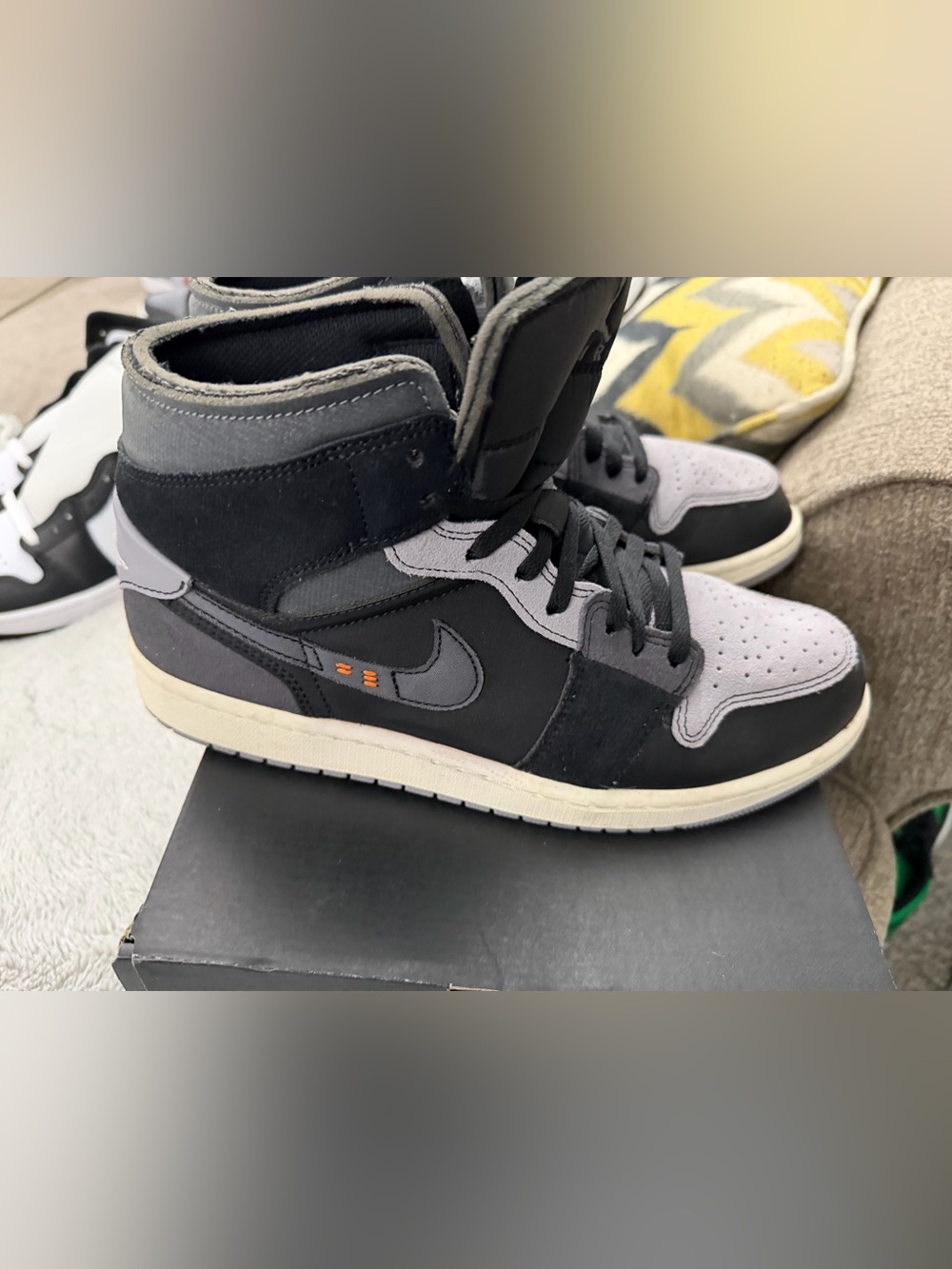 Jordan High-Top Sneakers in Black and Gray